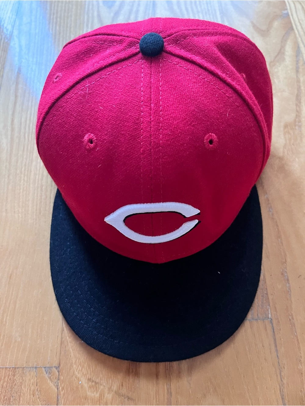 New Era Red and Black Cincinnati Baseball Hat with White C Logo